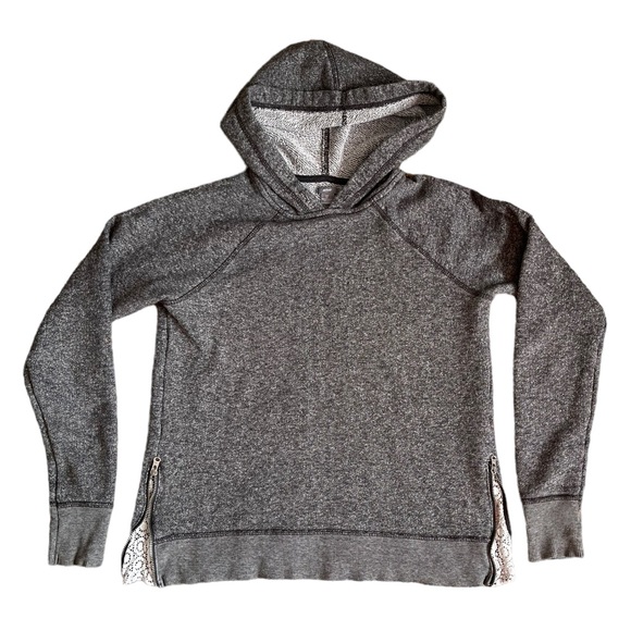 aerie Tops - Aerie Grey Hooded Sweatshirt with Lace | Women's Small
